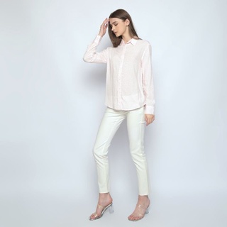 Leo Pink - Kemeja Wanita Lengan Panjang - Atasan Kerja Katun - Formal Kasual - Motif Leopard PB74/PC8