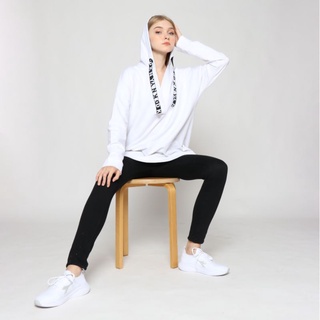 DEFF DK Putih Polos - Sweater Hoodie Wanita - V Neck Outer PD8/HBCDE