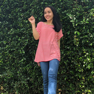 Defect Garis Merah - Atasan Wanita - Blouse Motif Garis PC63