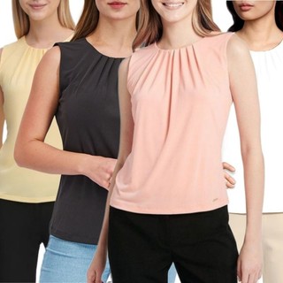 Ceka Sleeveless Polos - Blouse Tanpa Lengan - Abu Salmon Kuning Peach Putih