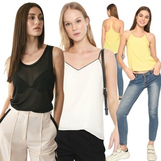 Mix Tanktop Kuning - Putih - Hitam - Polos Motif Tali Besar Kecil PB6