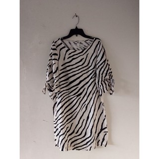 Midi Dress Katun - Hm Zebra & Floral